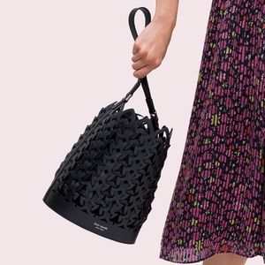 Kate Spade Black Medium Dorie Leather Bucket Bag